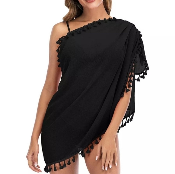 Women's Swim Wear Accessories Pom pom Sarong - Picture 4 of 4